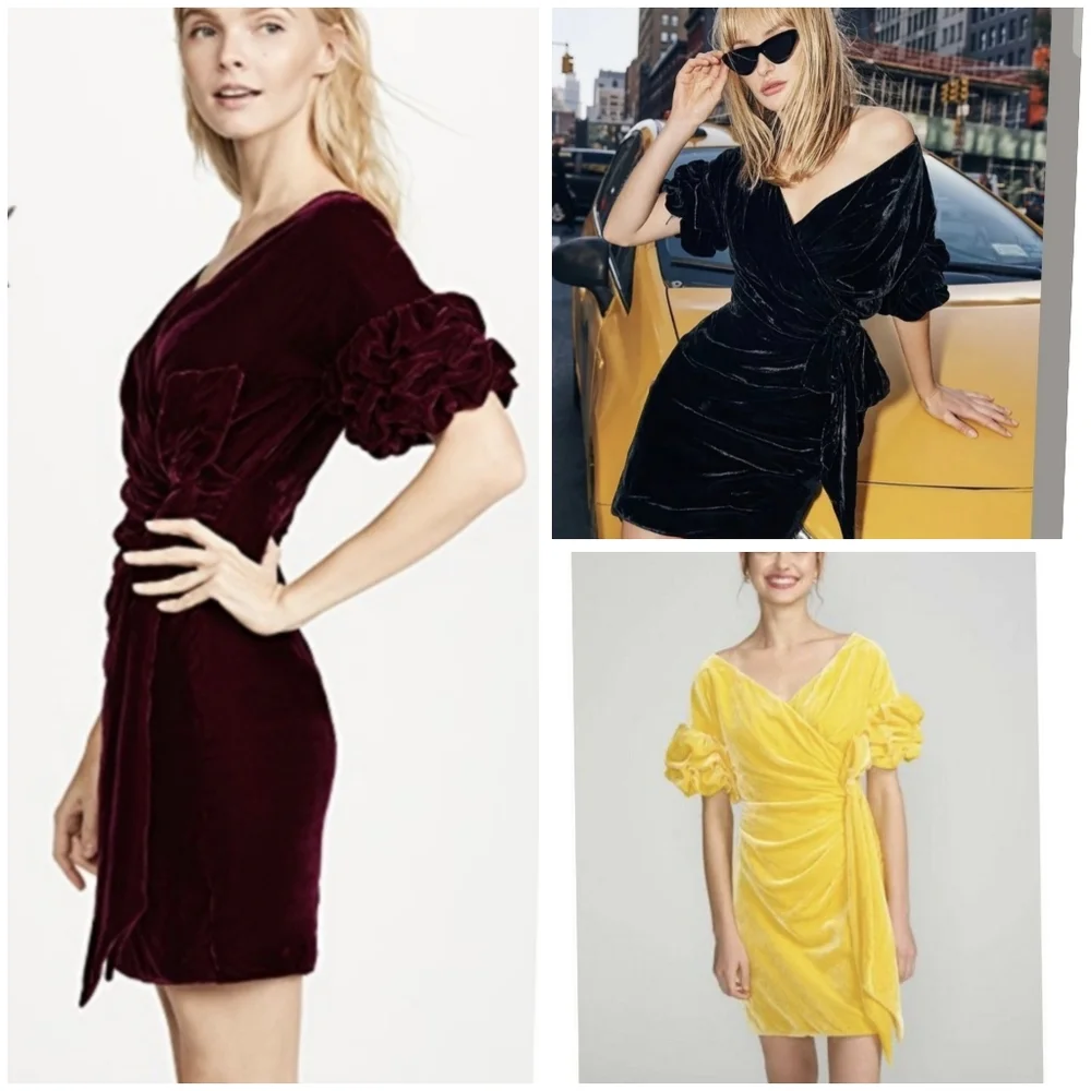 Marigold Velvet Ruched Cocktail Dress XS - Caroline Fame + Partners Free People